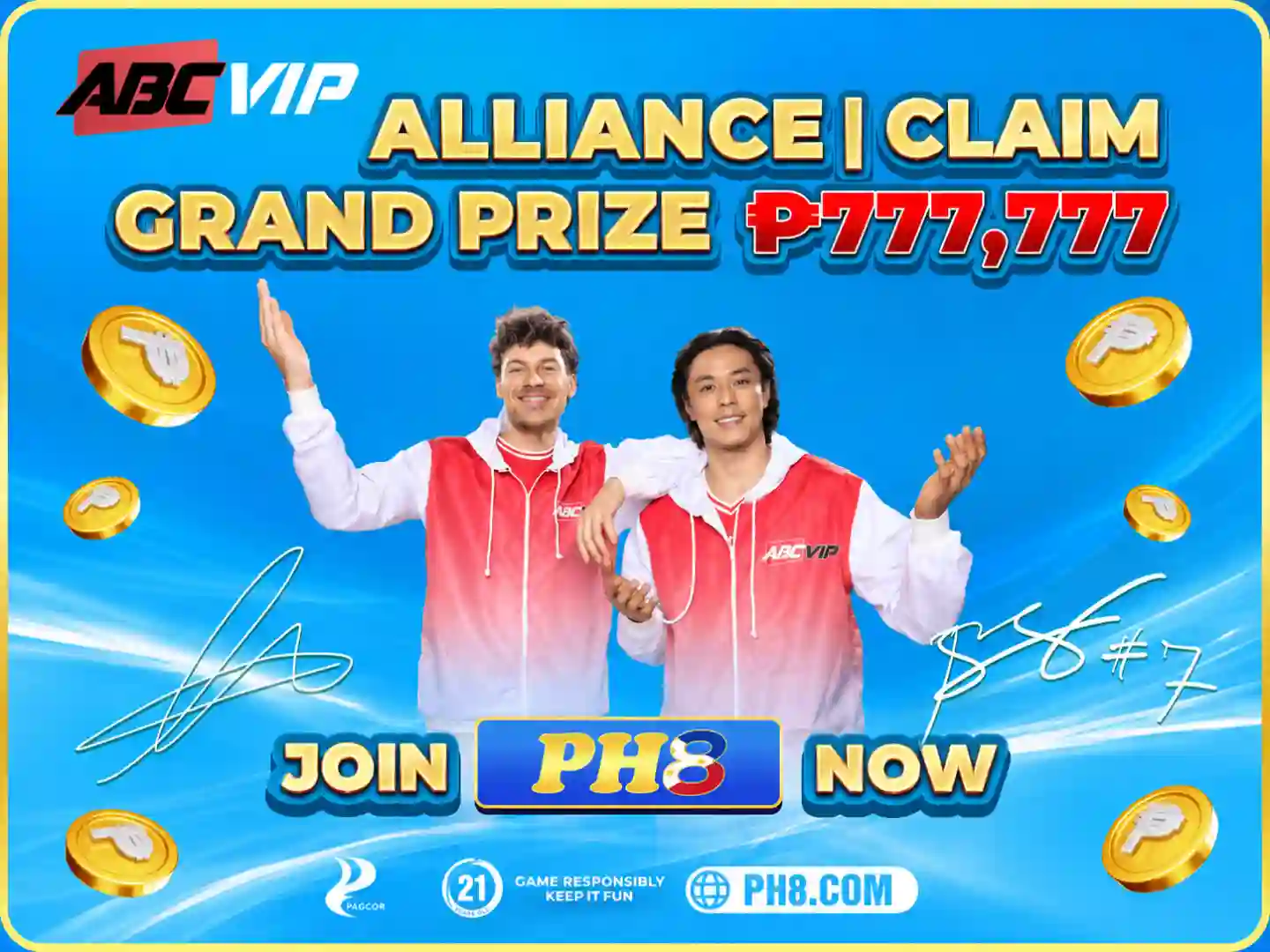 ABCVIP Alliance Claim Grand Prize ₱777,777 - Join PH8 Now